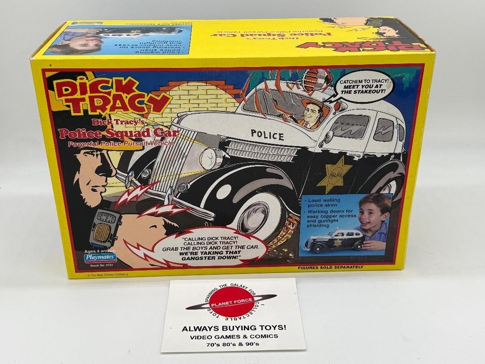1990 Police Squad Car MISB Vintage Playmates Dick Tracy NEW Sealed #2