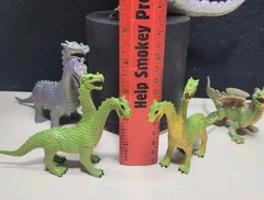 Mixed lot of (5) Hard Plastic Dragons Fantasy Dungeons & Dragons 2 Headed Hydra