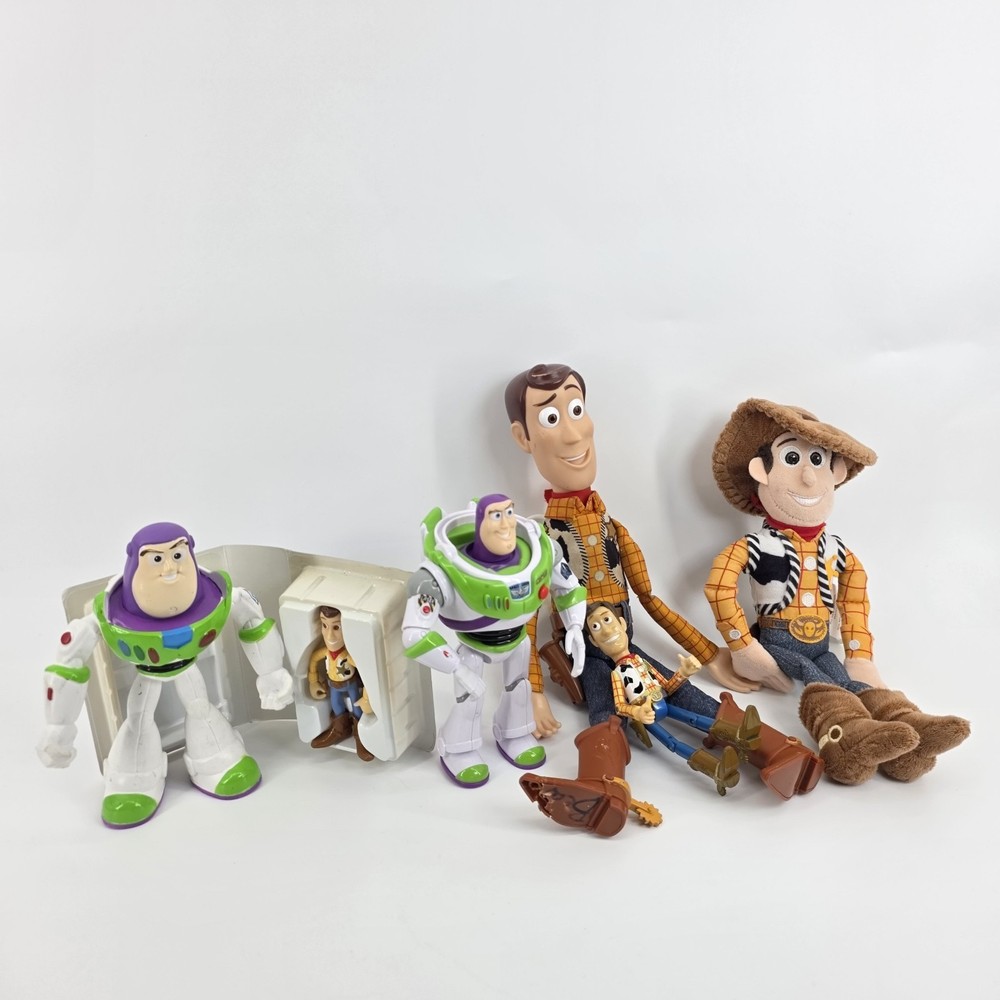 Disney Pixar TOY STORY Loose Lot 6 Figures Woody and Buzz Lightyear Thinkway