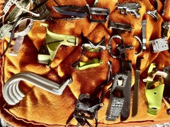 Large Lot 12-in 1/6 scale GI Joe Military Guns Rifles Knives Goggles Belts etc.