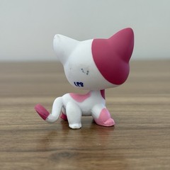LPS Littlest Pet Shop Rare Pink White Glitter Shorthair Cat #2291 Authentic