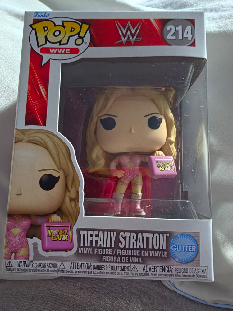 Funko Pop! WWE Tiffany Stratton #214 Glitter Vinyl Figure w/ MITB Briefcase