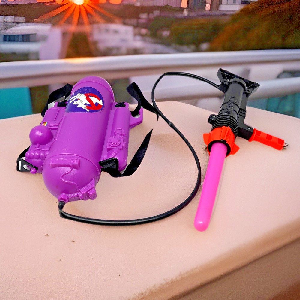 Vtg The Real Ghostbusters 2 Ecto Charger Back Pack Slime Gun Kenner 1990 EUC