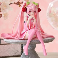 Hot Hatsune Miku Anime figure Pink dress model action figures toys Cherry pink