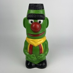 Vintage Sesame Street Bert Bank 1971 Vinyl Plastic Coin Bank Green
