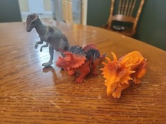 Lot of 17 Dinosaur Toys Assorted Types Sizes And Years Trex, Stego, More