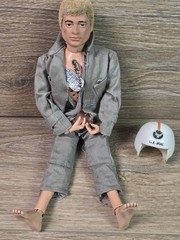 Vtg 1964 Hasbro G.I. Joe Astronaut TALKING Flocked Hair Scar Dog Tag WORKS READ
