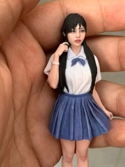 Painted 1/16 1/18 1/12 Asia Student Girl Uniform Statue Dispaly For Cars Vehicle