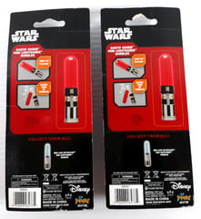 Lot of 2 Disney Star Wars Darth Vader Mini Lightsaber Bubbles 1oz Light Up Red