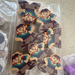 Wood Meeples Figures 49 Total : Yeti, Skeleton, Human, Minotaur, Beast More