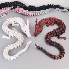 40″ Super Large 3D Printed Dragon Toy – Articulated Fidget Crystal Decor (Glow-B