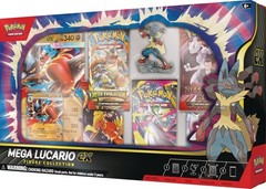 Complete Pokemon TCG Mega Lucario ex Figure Collection – 5 Booster Packs, Figure