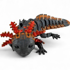 RobotoLotyl Steampunk Axolotl Figurine – 3D Printed Mechanical Animal with