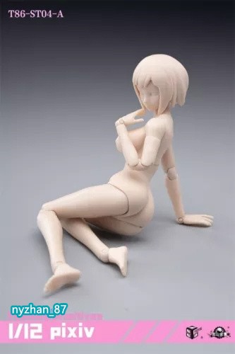 86TOYS 1/12 T86-ST04-A Pale Super Large Bust 6″ Female Action Figure Body w/Head