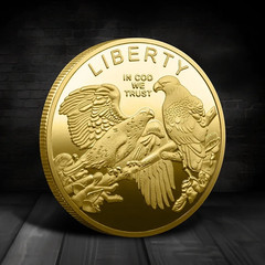 Souvenir Coin American Eagle of Liberty Commemorative Coin Double Eagle Lucky Go