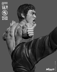 Bruce Lee | 3D Printed Wicked Statue | Unpainted | Fan Made | 1:8 Scale
