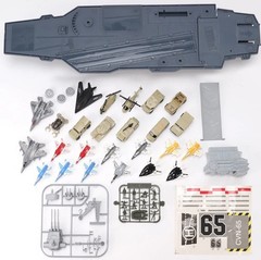 33 Inch USS Enterprise aircraft carrier with Soldiers, Jets, Military Vehicles