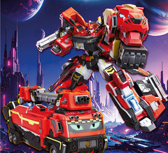 Metal Cardbot W Blaion Transforming Robot Fire Truck Korean Anime Toy Official