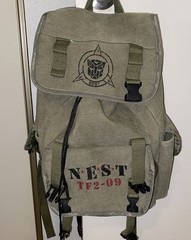 Transformers Universal Studio Military Style Nest Backpack Cosplay Read As is