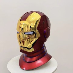 US!!! 2024 Iron Man MK5 1:1 Helmet Wearable Voice-control Mask Cosplay Gold Gift