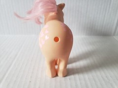 Vtg 1982 My Little Pony MLP G1 Pretty Parlor Concave Foot CF Peachy Pink Hearts