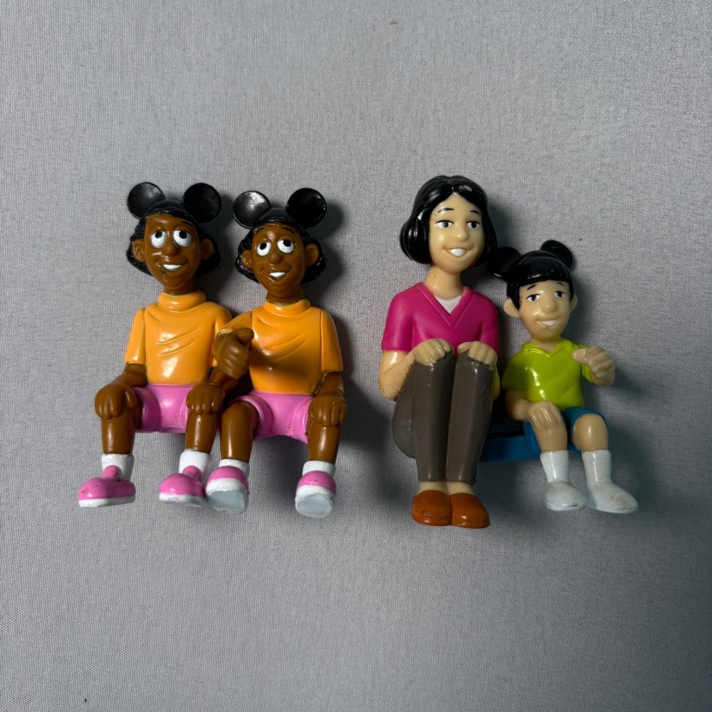 Vintage Disney Parks Seated People Figurines Mickey Ear Hat PVC Figures Lot of 2