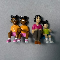 Vintage Disney Parks Seated People Figurines Mickey Ear Hat PVC Figures Lot of 2