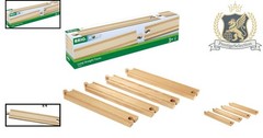 Universal Compatibility Wooden Train Set – 4 Long Tracks for Ages 3 and Up