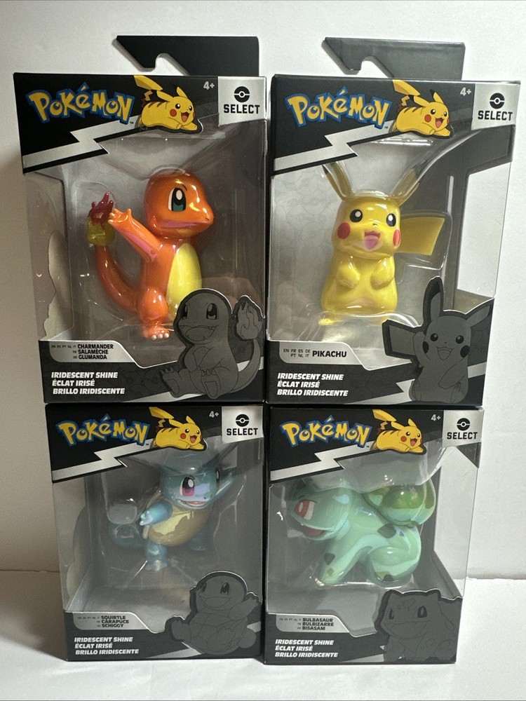 Jazwares Pokémon Select Series 1 Chamander Pikachu Squirtle Bulbasaur Set Of 4