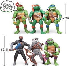 Action Figures 6-Piece Set: Teenage Mutant Ninja Turtles – No Assembly Needed!