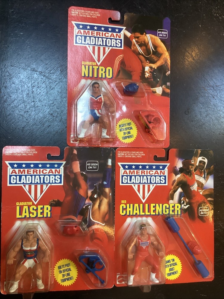 Lot 3 Laser Nitro Red Challenger American Gladiators Action Figure 1991 Mattel