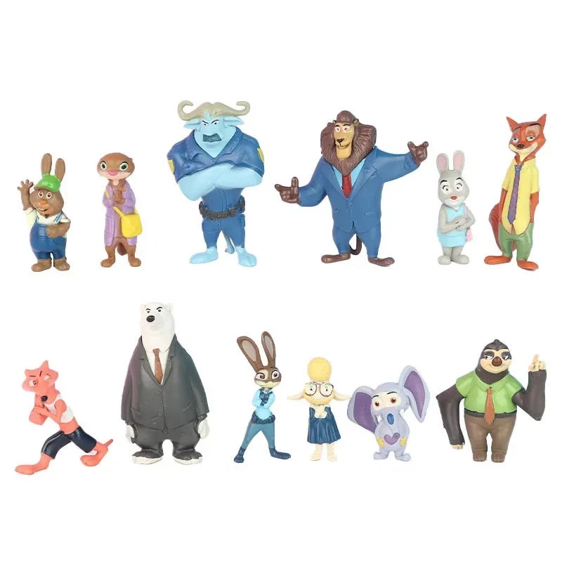 Zootopia Animals Action Figure 4-8 cm Kids Toys Gift Collection Cake 12 pcs set