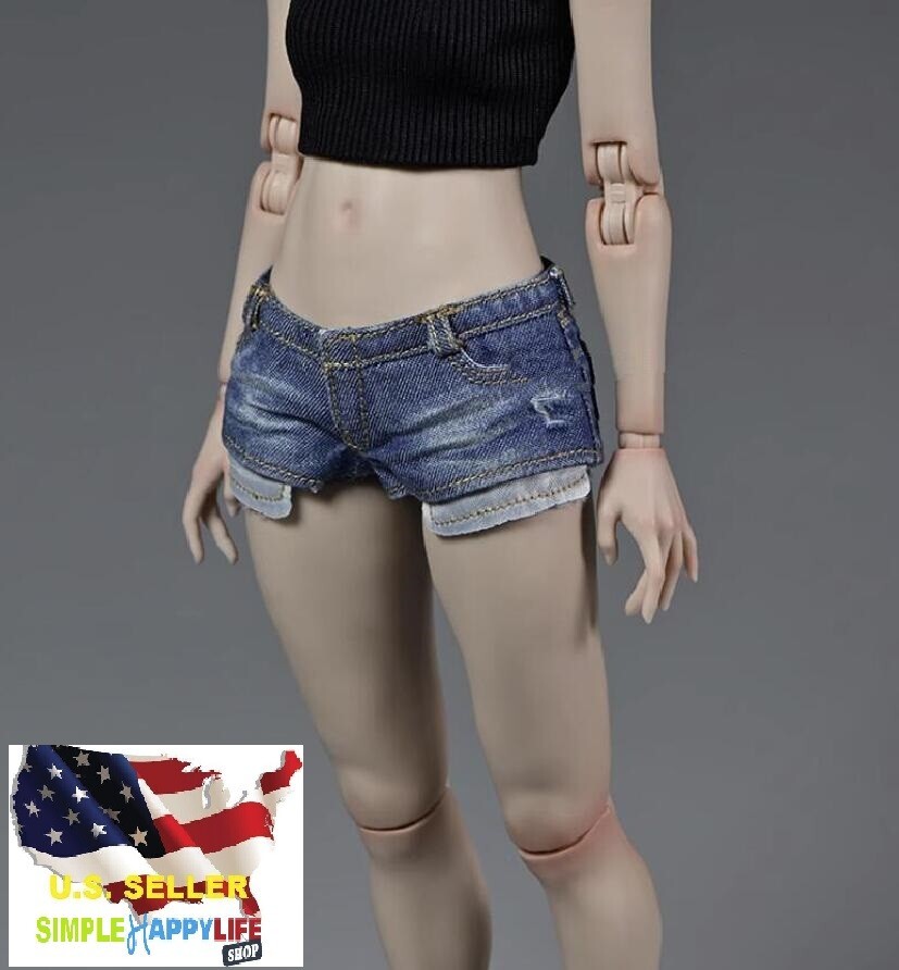 1/6 Denim Ultra Low shorts for female 12″ figure hot toys Phicen worldbox ❶USA❶