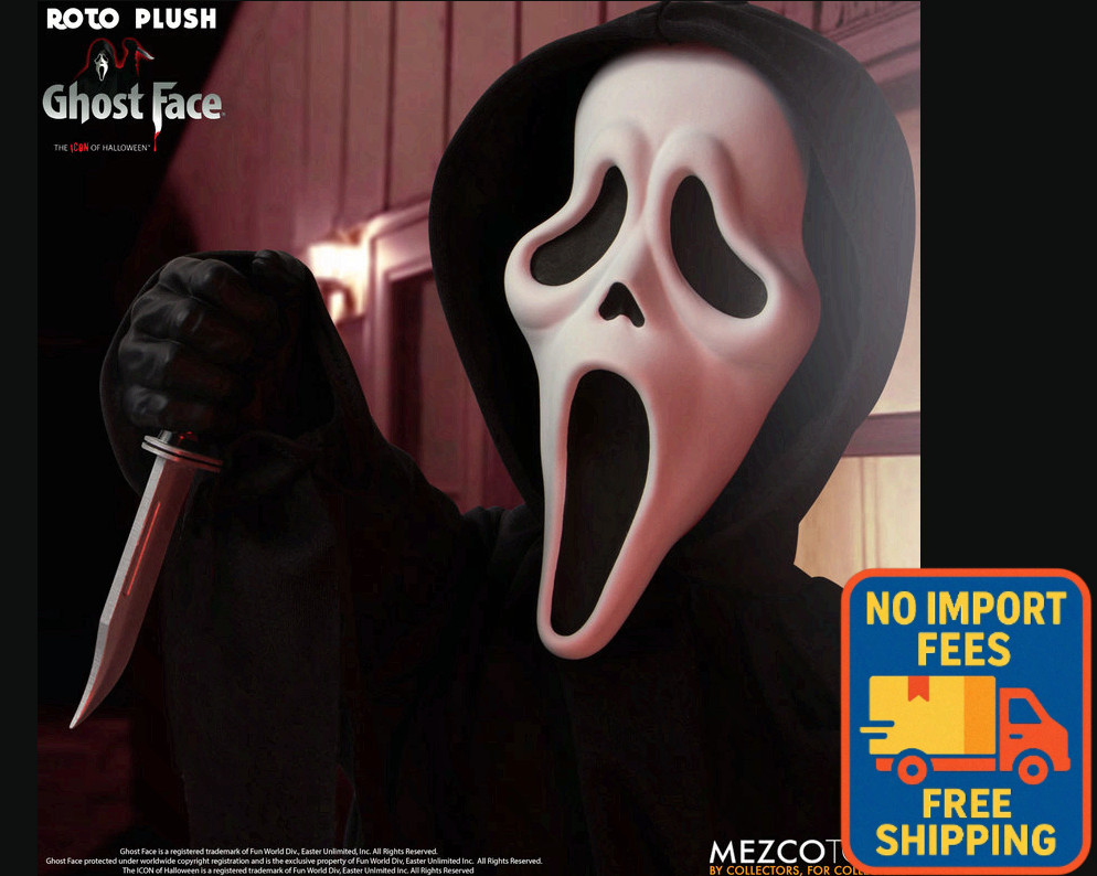 Mezco MDS Roto Plush Ghost Face Scream Horror Character Collectible Toy
