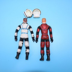Mattel 1966 Major Matt Mason Man in Space Figure & Sgt Storm with Helmets VG+