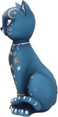 Nemesis Now Celestial Kitty 26cm, Resin, Blue, Celestial Cat Figurine, Kitty Fig
