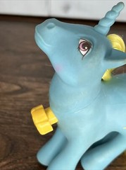 MY LITTLE PONY G1 DANCE N PRANCE DJ HASBRO BLUE W/ YELLOW MANE TAIL SPINS