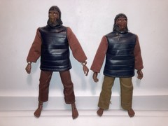 Vintage 1974 MEGO Planet Of The Apes POTA Soldier Apes Navy Blue Tunics Lot of 2