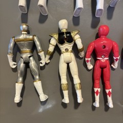 Vintage Lot of 1990s Power Rangers Action Figures – Red Green Blue Black White