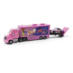 2-Car Disney Pixar Cars No.76 Vinyl Toupee Hauler Truck with Car Diecast Toy Set