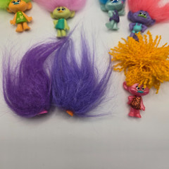 Trolls mini figures hard plastic Dreamworks DWA Lot Of 7 PVC Cake Toppers Toys
