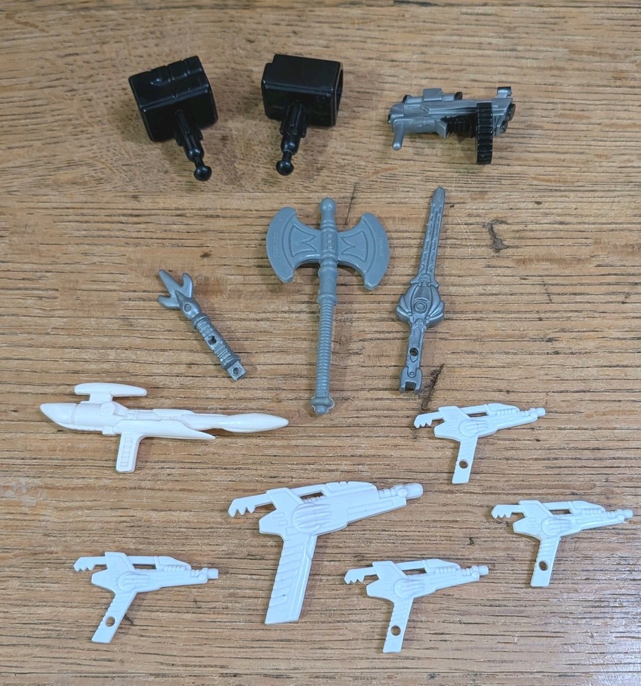 12 Piece Action Figures Accessories 80- 90s Power Ranger Sword Ray Gun Axe Toys