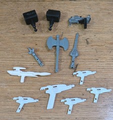 12 Piece Action Figures Accessories 80- 90s Power Ranger Sword Ray Gun Axe Toys