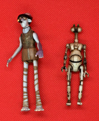 2 Star Wars Action Figures 1999 Ody Mandrell with a Pit Droid Plastic