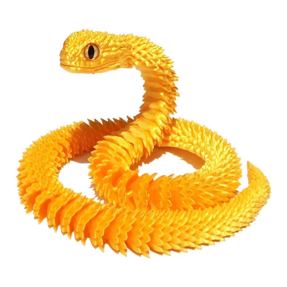 3D Printed Snake Movable Joint Simulation 3D Printed Figures Newyear Decoration