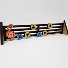 Song of Storms Shadowbox Display Stand Wooden Zelda Link Video Games Ocarina New