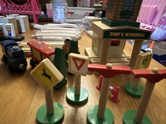 Thomas & Friends Wooden Railway Train Buildings Track And Trains Huge Lot