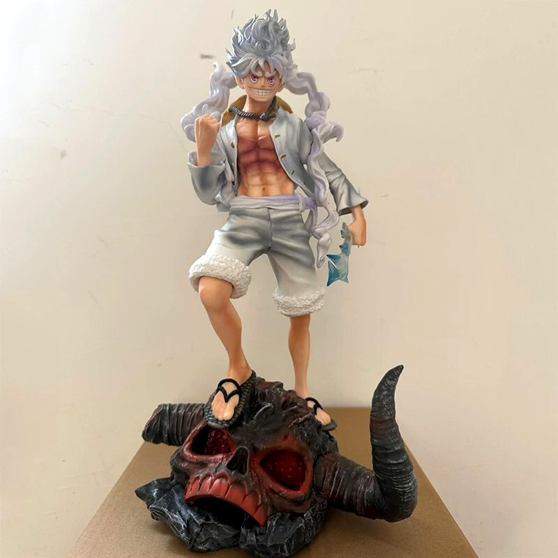 38cm One Piece Luffy Gear 5 Figure – Nika Island of Ghosts PVC Collectible Model