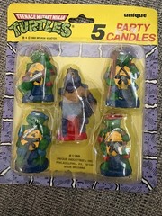 Teenage Mutant Ninja Turtles TMNT 5 Figures Birthday Candles Cake Topper 1989New