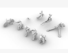 3D Printing Model 1/72 World War II Japanese 5 Soldiers Unpainted